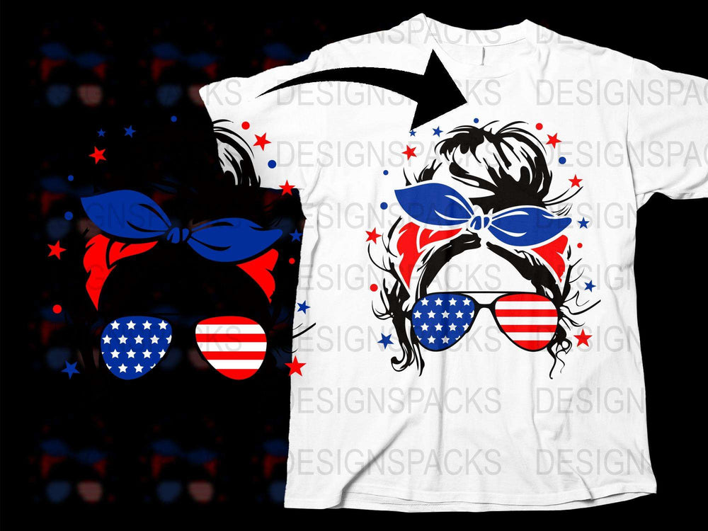 Patriotic Skull T-Shirt, American Flag Sunglasses, 4th of July Men's Tee, Unique Independence Day Apparel, Stars and Stripes Design