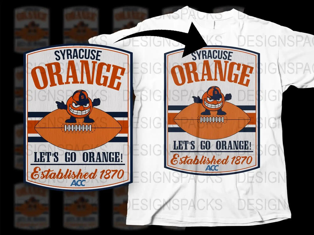 Syracuse Orange T-Shirt Vintage College Sports Fan Apparel ACC Established 1870 Graphic Tee