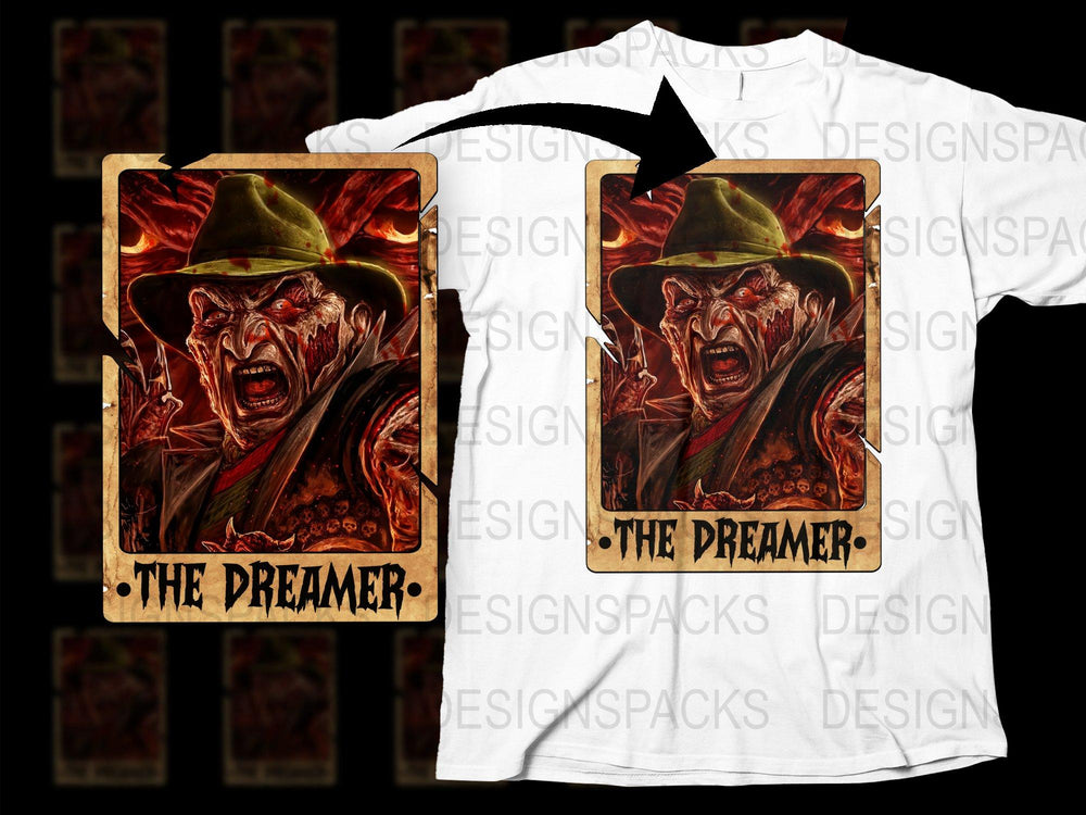 Horror Vampire Graphic T-Shirt, The Dreamer Design, Men's Scary Monster Tee, Unique Halloween Apparel, Cool Fantasy Art Shirt
