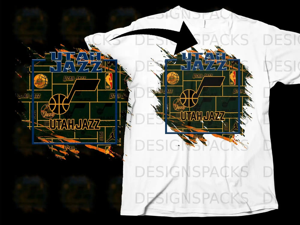 Utah Jazz Retro Basketball Fan Art Shirt