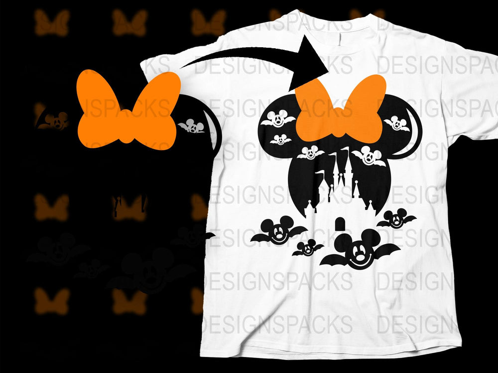 Halloween Disney Castle T-Shirt, Mickey Mouse Pumpkin, Family Matching Tees, Fall Season Apparel