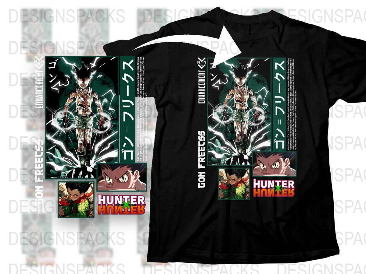 Hunter x Hunter Anime Graphic T-Shirt, Hisoka Morow Design, Men's Black Tee, Manga Fan Gift Idea