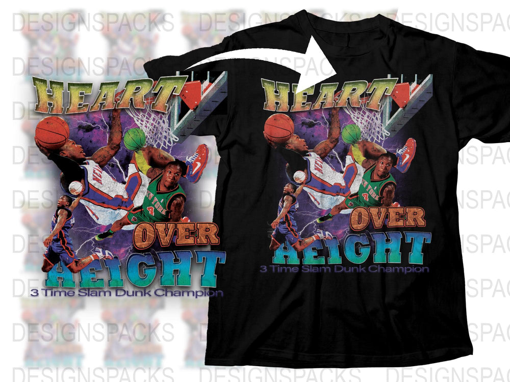 Vintage Basketball T-Shirt, Over Height Slam Dunk Champion, Retro Sports Tee, Graphic Men's Shirt, Athletic Apparel, Gift for Fans
