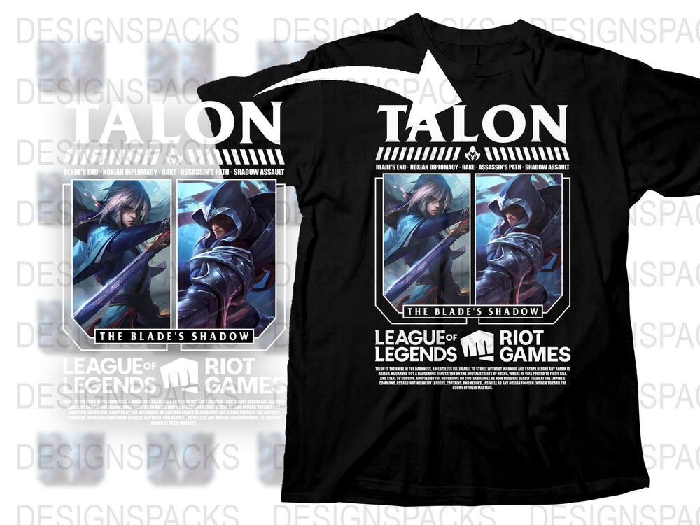 League of Legends Talon T-Shirt, The Blade's Shadow Graphic Tee, Riot Games Merchandise, Gaming Apparel