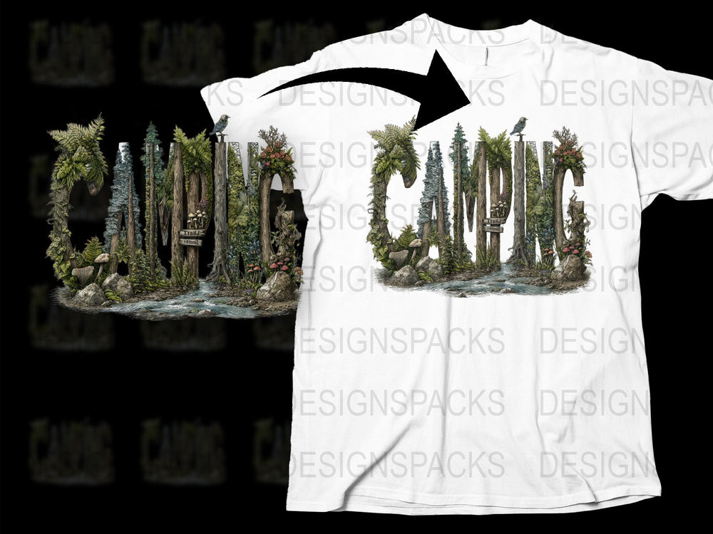 Nature Fantasy T-Shirt, Mystical Forest and Waterfall Graphic Tee, Unisex Fashion, Outdoor Adventure Shirt, Unique Gift Idea
