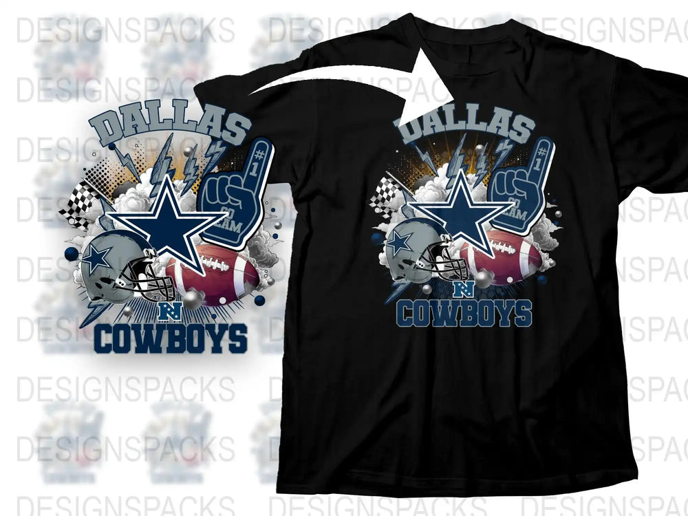 Dallas Cowboys Graphic T-Shirt Men's Sports Team Fan Apparel Black Tee Gift