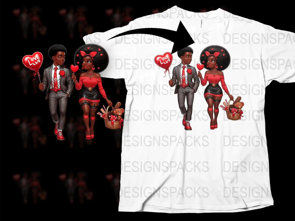 African Couple Love T-Shirt, Black Love Graphic Tee, Valentine's Day Gift, Afrocentric Clothing, Unisex Fashion Shirt