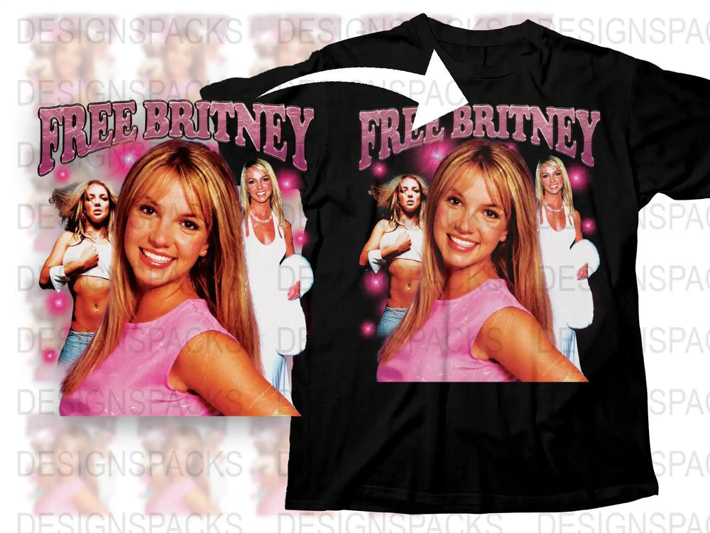 Free Britney T-Shirt, Vintage 2000s Pop Icon Graphic Tee, Fan Support Merch, Collector's Item, Black Cotton Shirt, Unique Gift Idea