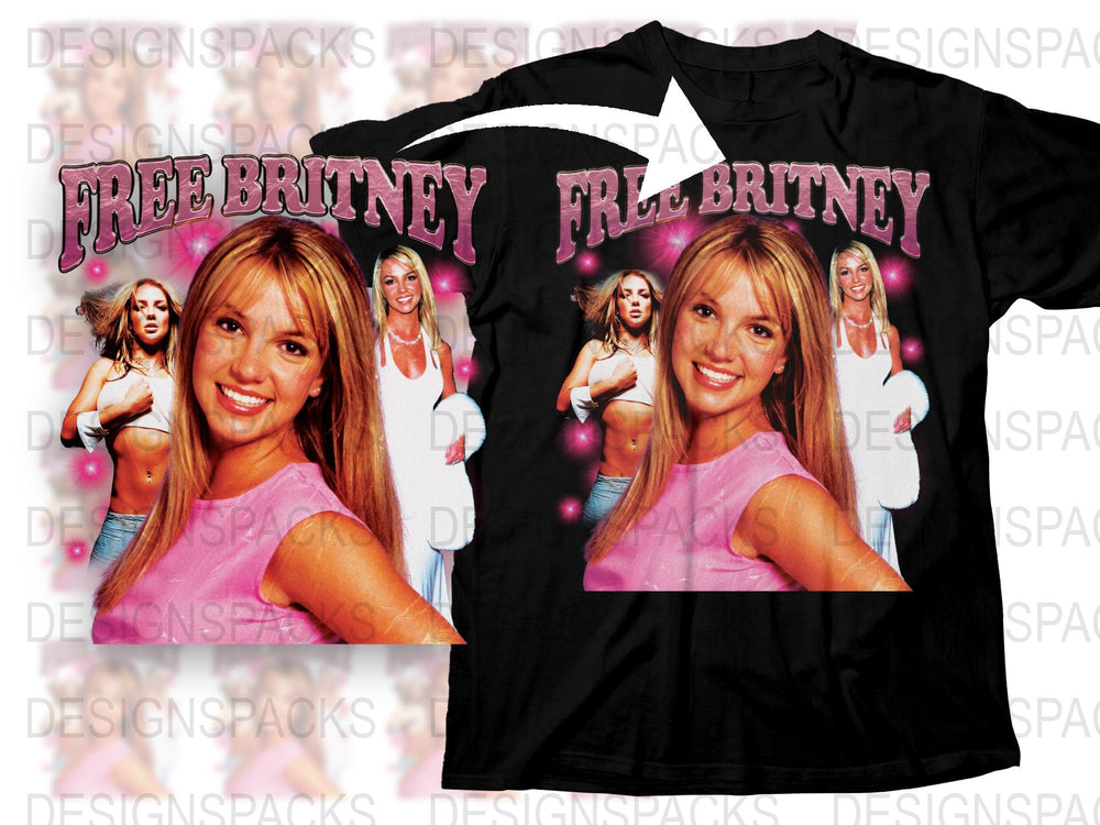 Free Britney T-Shirt, Vintage 2000s Pop Icon Graphic Tee, Fan Support Merch, Collector's Item, Black Cotton Shirt, Unique Gift Idea