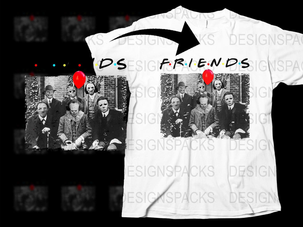 Vintage Friends TV Show T-Shirt, Classic Black and White Group Photo, Unisex Graphic Tee