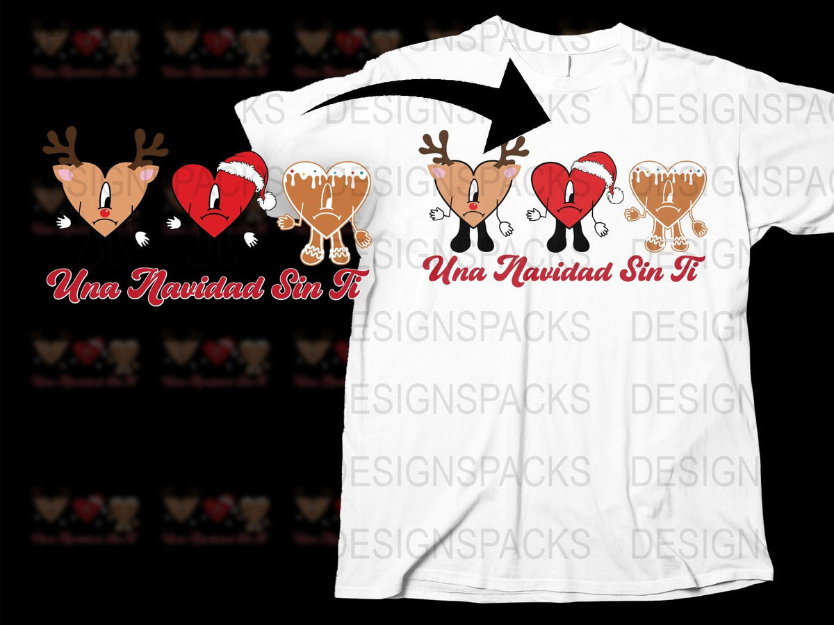 Festive Holiday Reindeer T-Shirt, Christmas Graphic Tee, Fun Santa Hat Design, Casual Wear