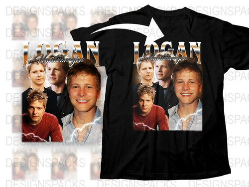 Logan Lerman Fan T-Shirt, Movie Actor Photo Collage, Graphic Tee, Unisex Fashion Top