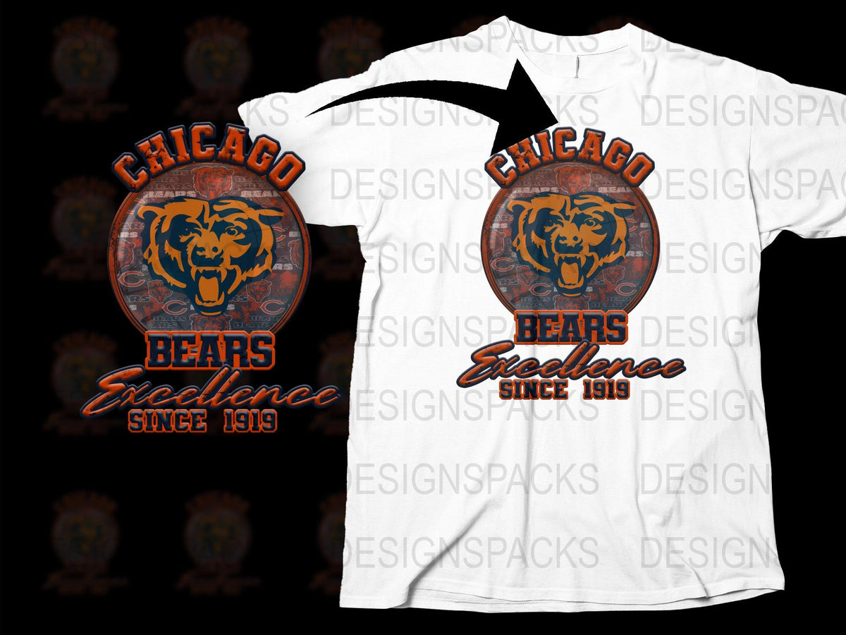 Chicago Bears Vintage T-Shirt, Excellence Since 1919 Sports Fan Tee, Retro Football Memorabilia, Classic Team Apparel Gift