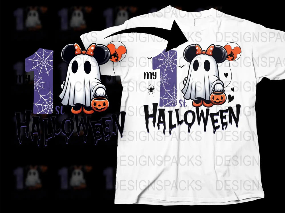 Cute Ghost Halloween T-Shirt, Spooky Kids Tee, First Halloween Outfit, Pumpkin Design, October Apparel