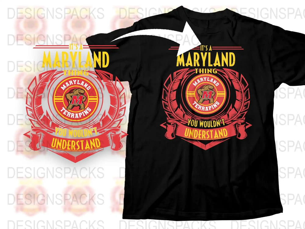 Maryland Firefighter T-Shirt, Bold Red Design, Men's Black Tee, It's A Maryland Thing You Wouldn't Understand