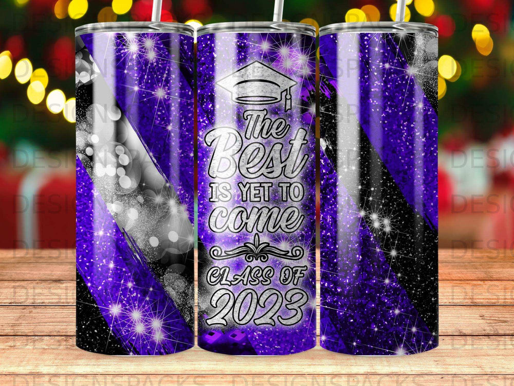 Graduation tumbler with "The best is yet to come" and "Class of 2023".