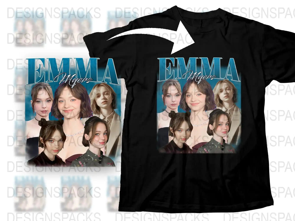 Emma Myers Inspired Graphic T-Shirt, Celebrity Photo Collage, Fan Art Tee, Unique Gift Idea
