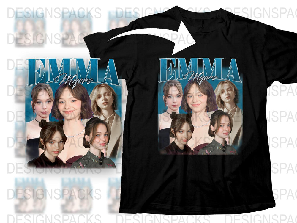 Emma Myers Inspired Graphic T-Shirt, Celebrity Photo Collage, Fan Art Tee, Unique Gift Idea