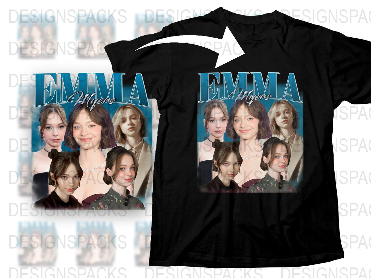 Emma Myers Inspired Graphic T-Shirt, Celebrity Photo Collage, Fan Art Tee, Unique Gift Idea