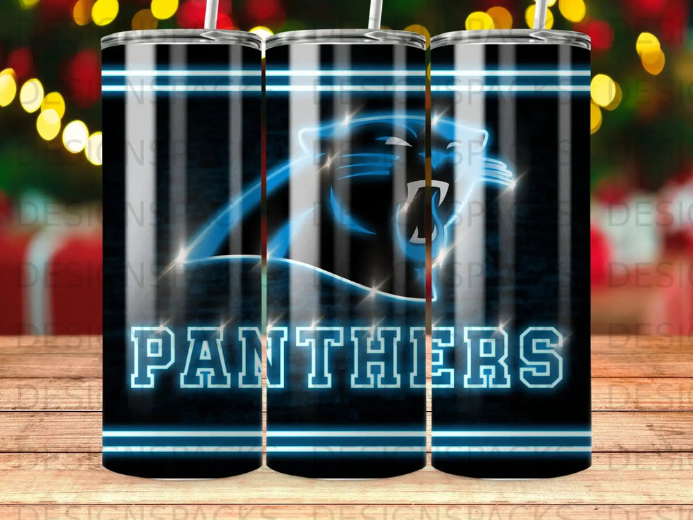 Carolina Panthers logo with "PANTHERS" text on a black background.