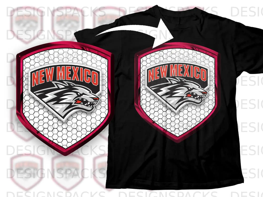 New Mexico Wolf Shield Graphic T-Shirt