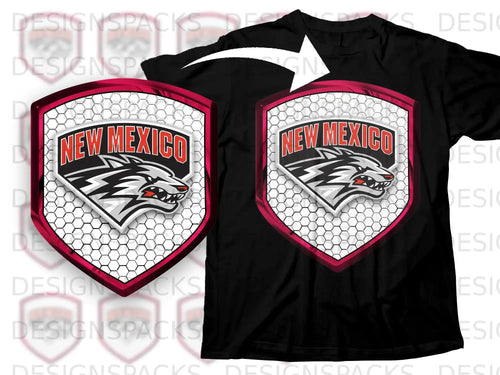 New Mexico Wolf Shield Graphic T-Shirt