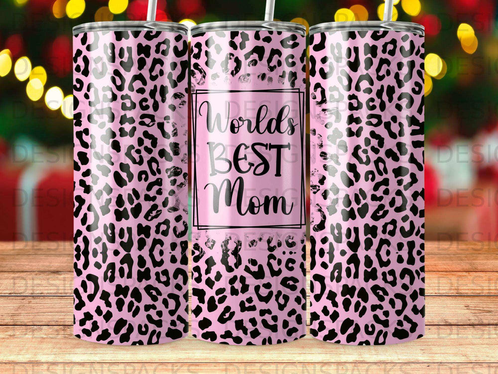 Pink Leopard Worlds BEST Mom tumbler product type