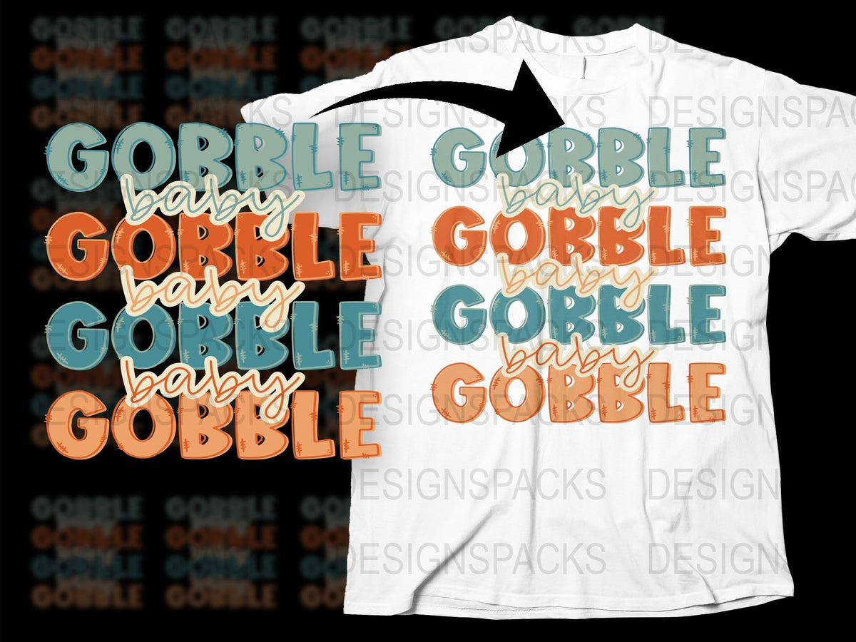 Thanksgiving T-Shirt 'Gobble Gobble Baby' Funny Holiday Tee, Unisex Fall Fashion, Turkey Day Apparel