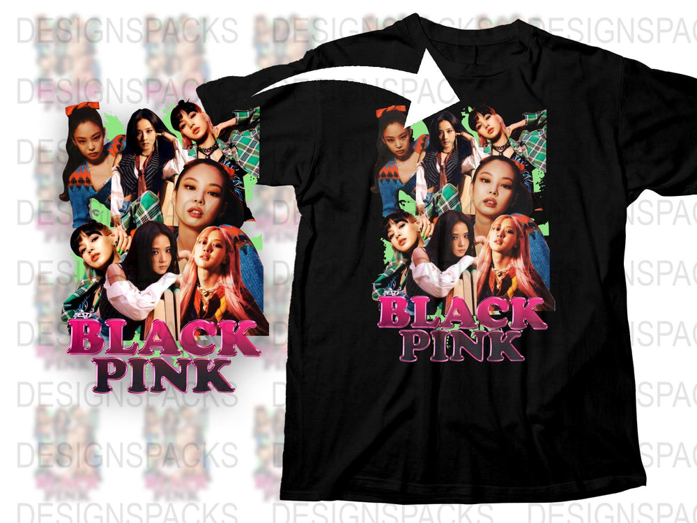 Blackpink Band T-Shirt, K-Pop Music Fan Merch, Colorful Graphic Tee, Unisex Pop Culture Apparel