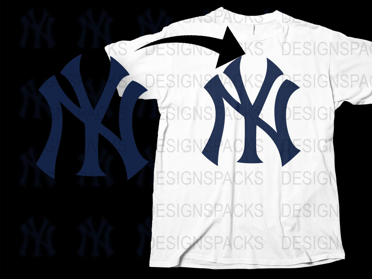New York Yankees Logo T-Shirt, White and Navy Blue Graphic Tee, Unisex Baseball Apparel