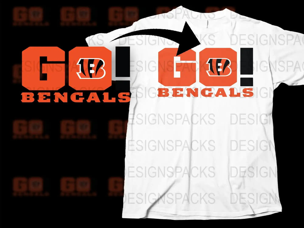 Cincinnati Bengals Inspired T-Shirt, Go Bengals Football Fan Tee, White Orange Graphic Shirt