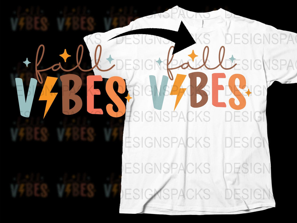 Fall Vibes T-Shirt Autumn Seasonal Graphic Tee Casual Fashion Top Unisex Fit Comfortable Style