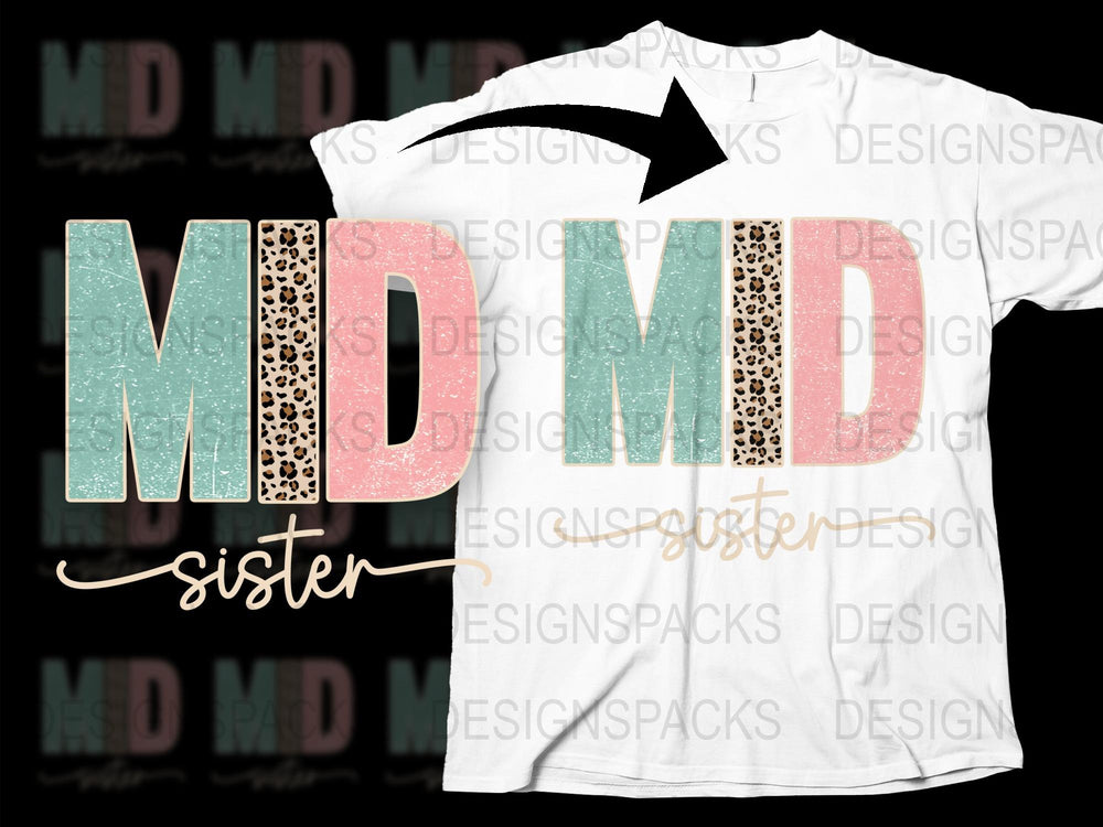 Cute MD Sister Graphic T-Shirt, Colorful Modern Typography Tee, Stylish Family Gift Idea