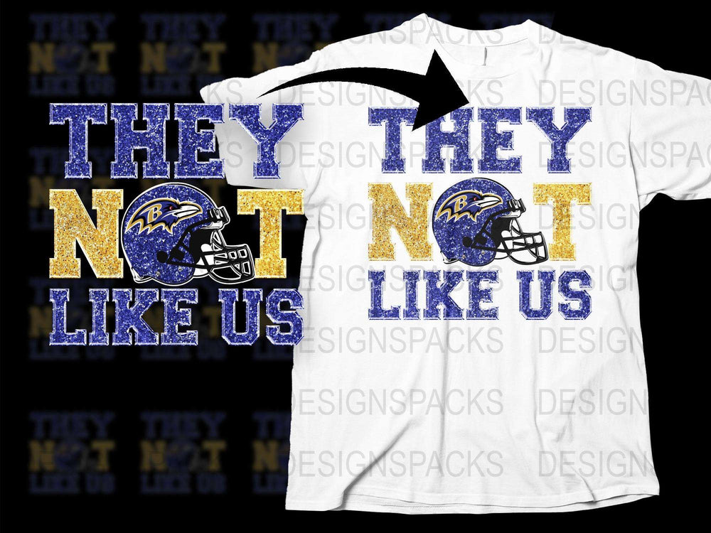 Baltimore Football Fan T-Shirt They Not Like Us Graphic Tee Unisex Adult Sizes
