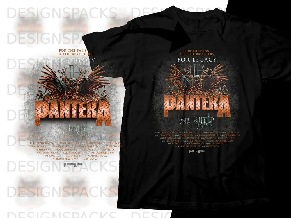 Black Pantera tour t-shirt with "For the Fans. For the Brothers. For Legacy" text.