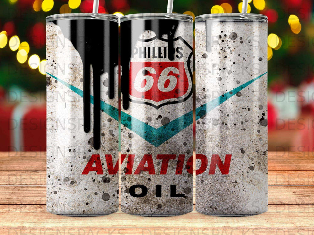 Phillips 66 Aviation Oil Dripping Black Design Tumbler product type