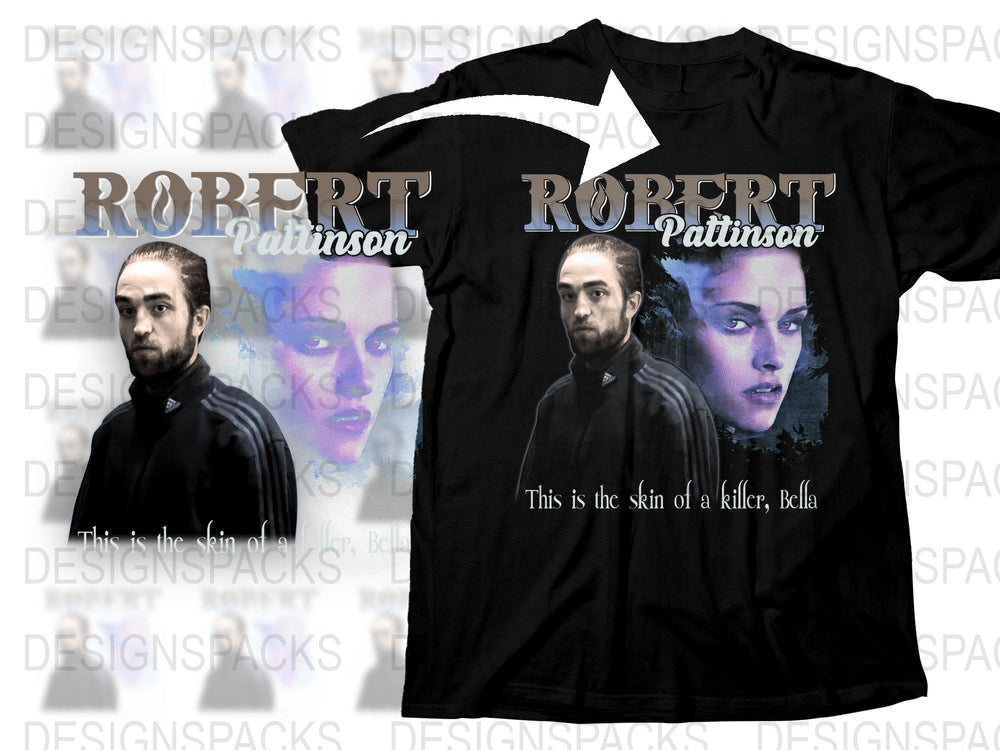 Robert Pattinson Graphic T-Shirt, Movie Quote Tee, Twilight Fan Merch, Unisex Black Shirt