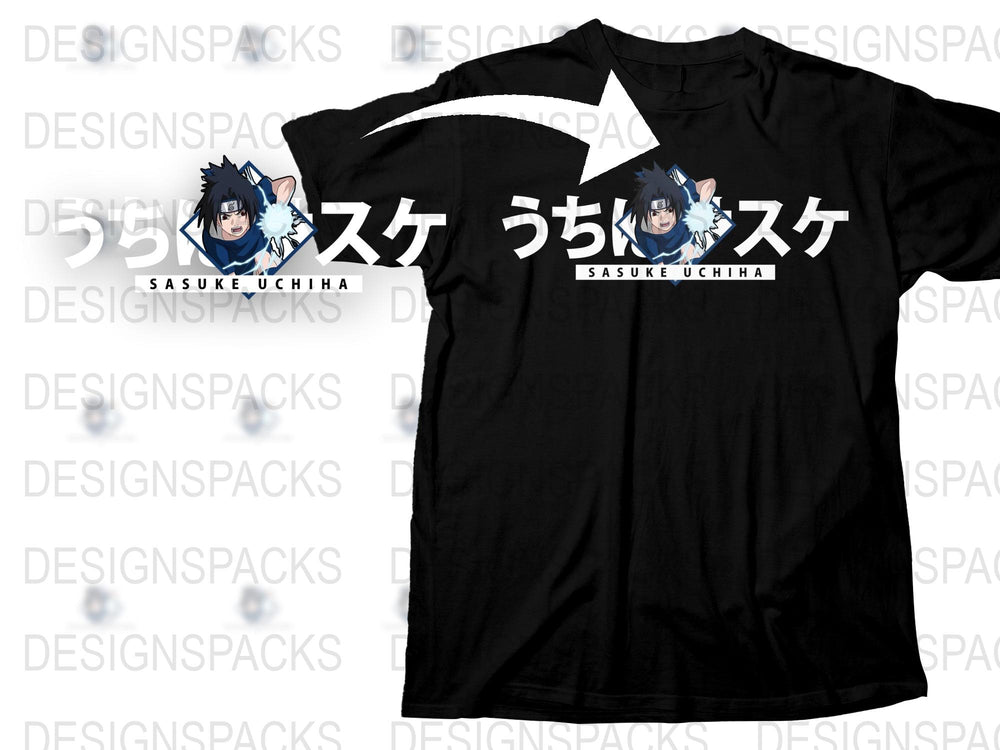 Sasuke Uchiha Anime Graphic T-Shirt, Japanese Manga Character Tee, Black Cotton Shirt, Unisex Naruto Fan Apparel