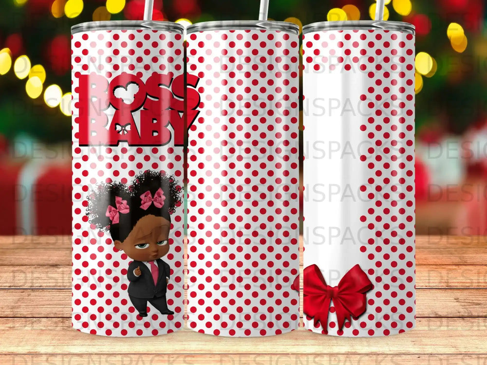 Boss Baby Girl Red Polka Dot Bow Tumbler product type