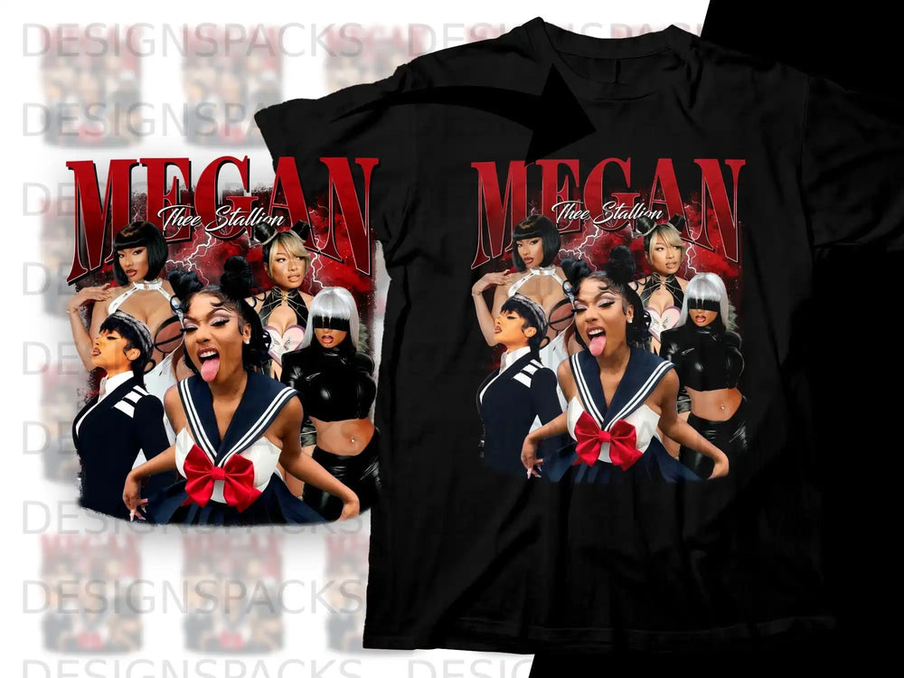 Megan Thee Stallion graphic tee with band name and artist portrait.
