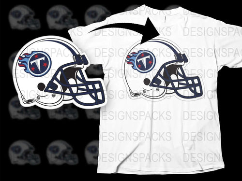 Tennessee Titans T-Shirt, NFL Football Team Helmet Graphic Tee, Sports Fan Apparel, White Shirt
