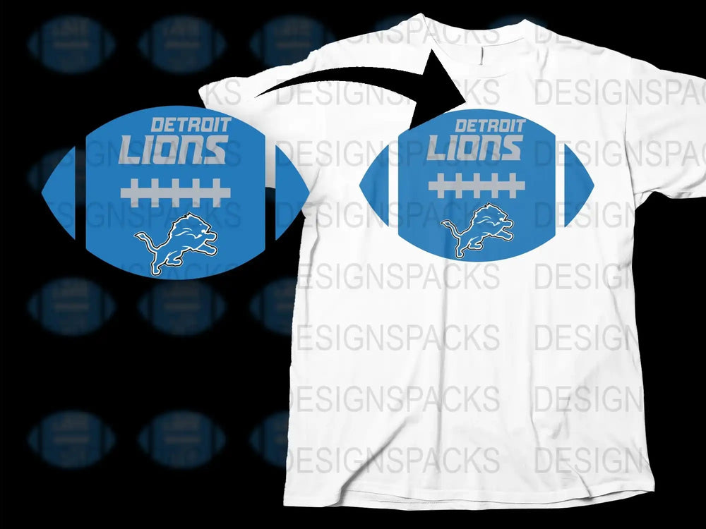 Detroit Lions Inspired T-Shirt, Football Fan Gear, Sports Team Apparel, Blue and White Graphic Tee
