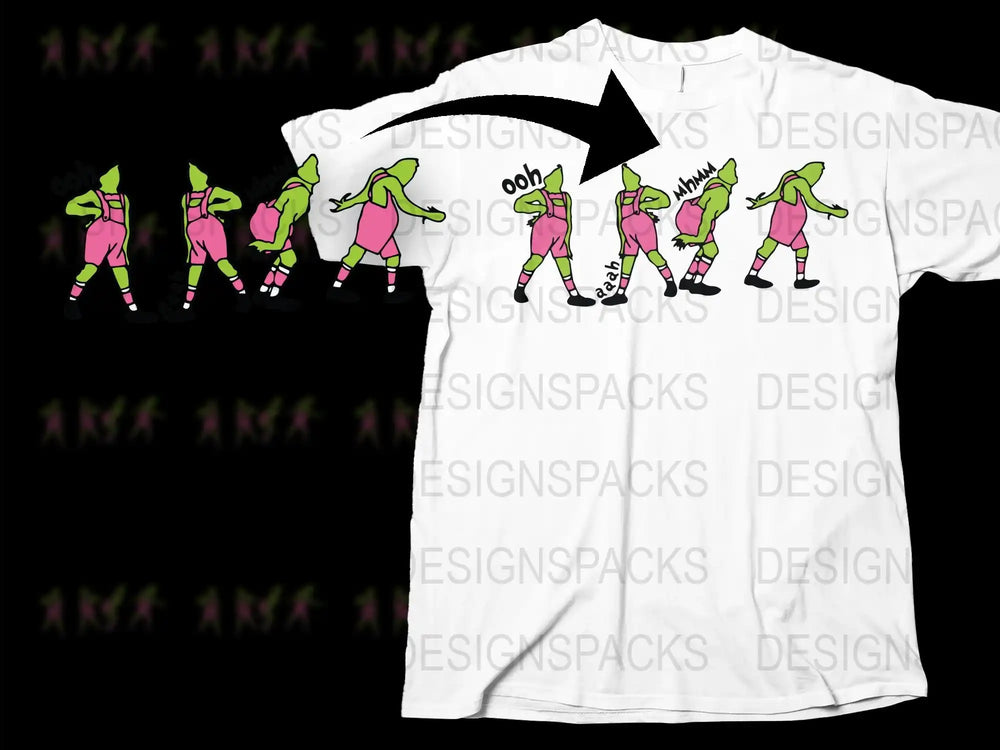 Funny Cartoon Dance Party T-Shirt, Pink Dancers Graphic Tee, Unisex Adult Clothing, Unique Gift Idea