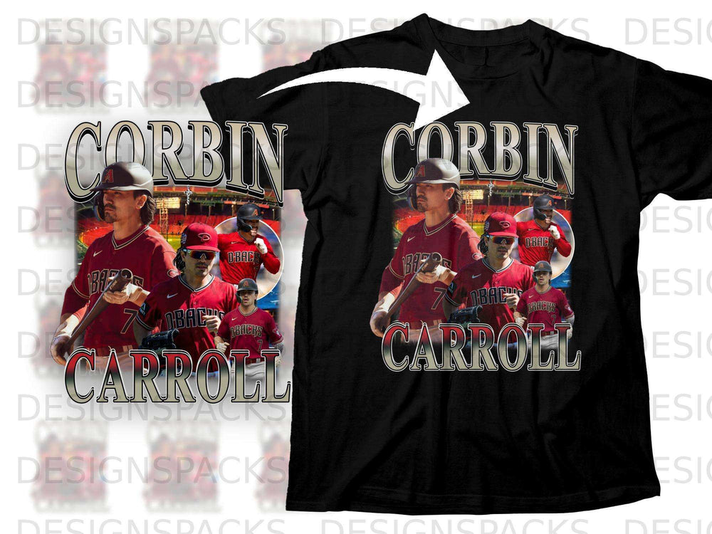 T-shirt with Corbin Carroll of the Diamondbacks in batting stance.