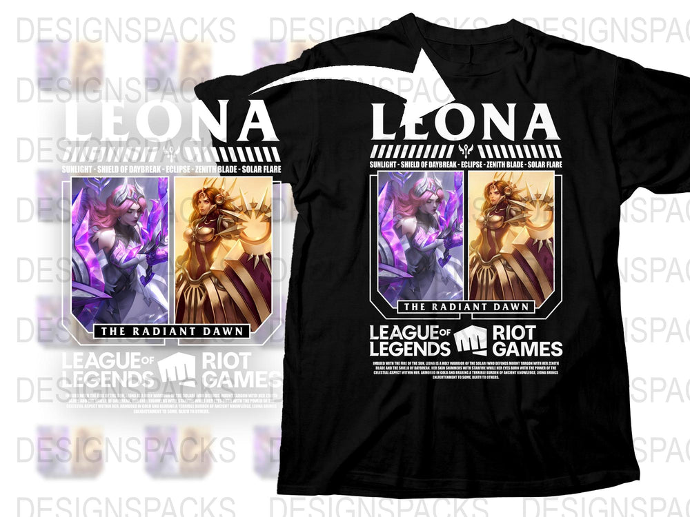 League of Legends Leona T-Shirt, The Radiant Dawn Graphic Tee, Gaming Apparel, Riot Games Merchandise