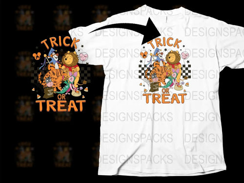 Halloween Trick or Treat T-Shirt, Cute Pumpkin and Ghost Graphics, Kids and Adults Sizes Available