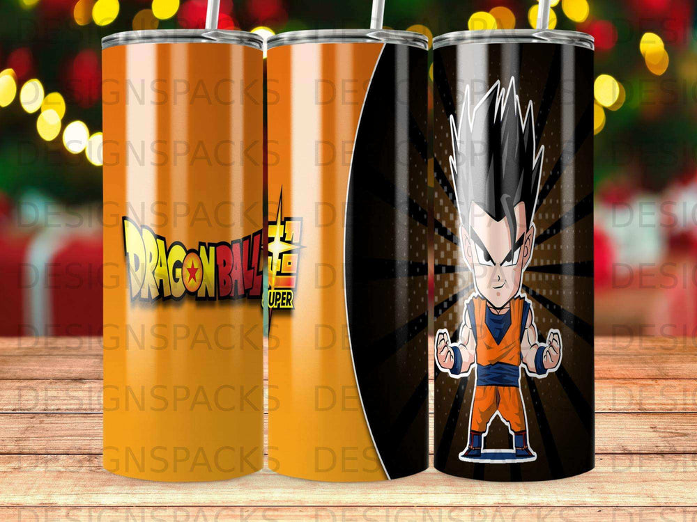 Dragon Ball Super tumbler with Gohan character design.