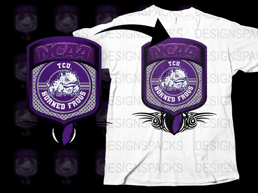 TCU Horned Frogs NCAA College Sports Logo Purple T-Shirt, Classic Fan Apparel, Crew Neck Unisex Tee