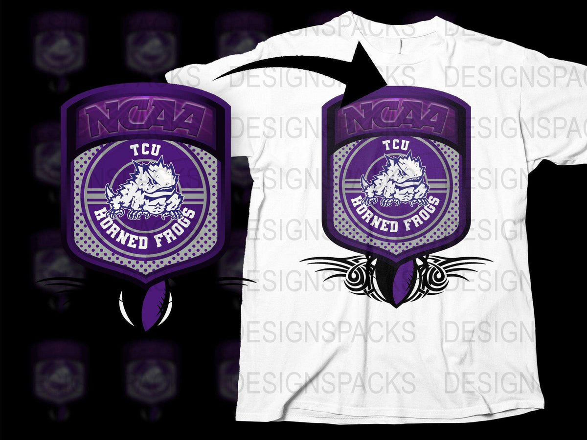 TCU Horned Frogs NCAA College Sports Logo Purple T-Shirt, Classic Fan Apparel, Crew Neck Unisex Tee
