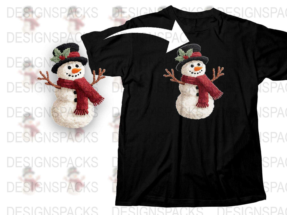 Winter Snowman T-Shirt, Cute Holiday Snowman Graphic Tee, Christmas Casual Wear, Festive Black Shirt for Men and Women